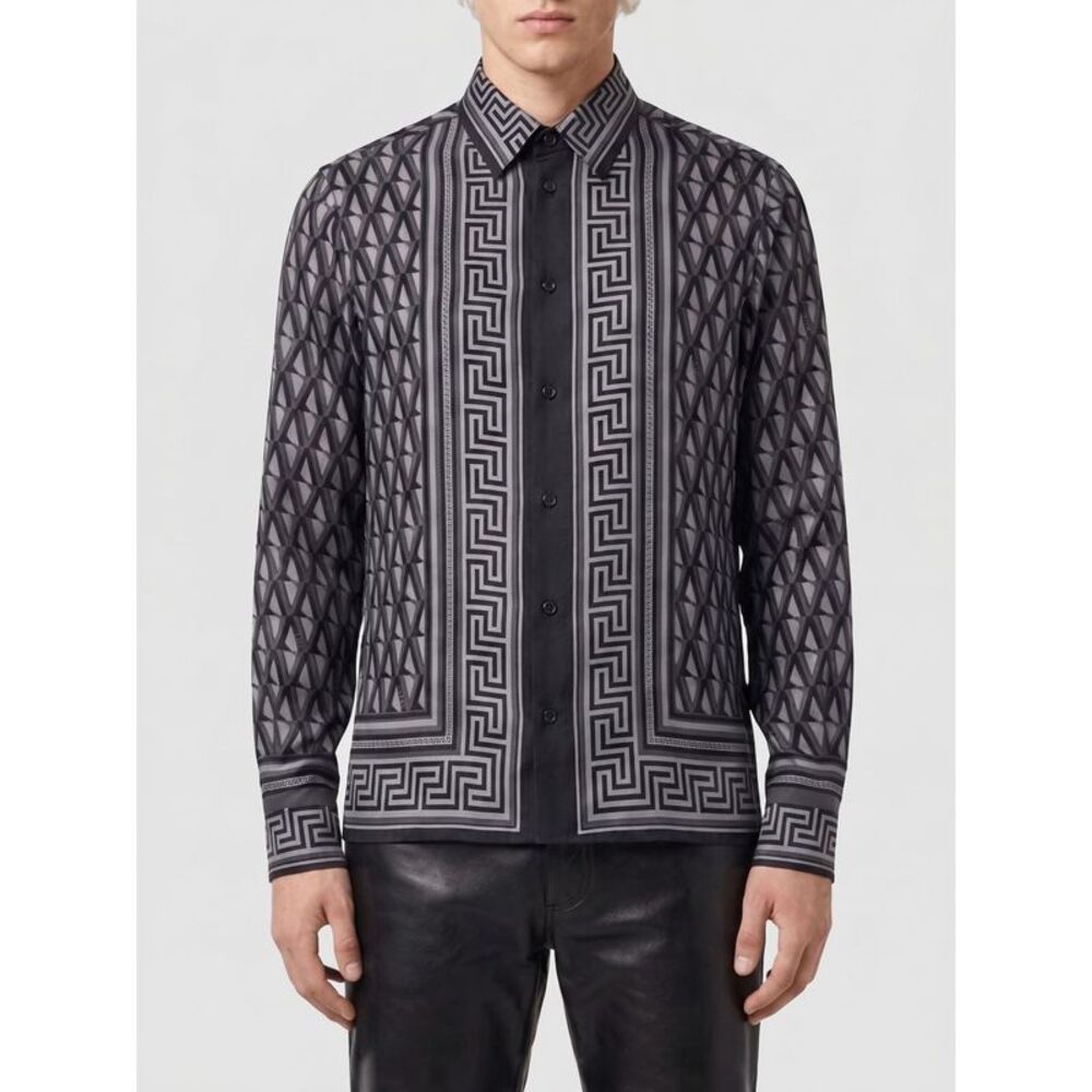 Versace Men Printed Silk Shirt Versace